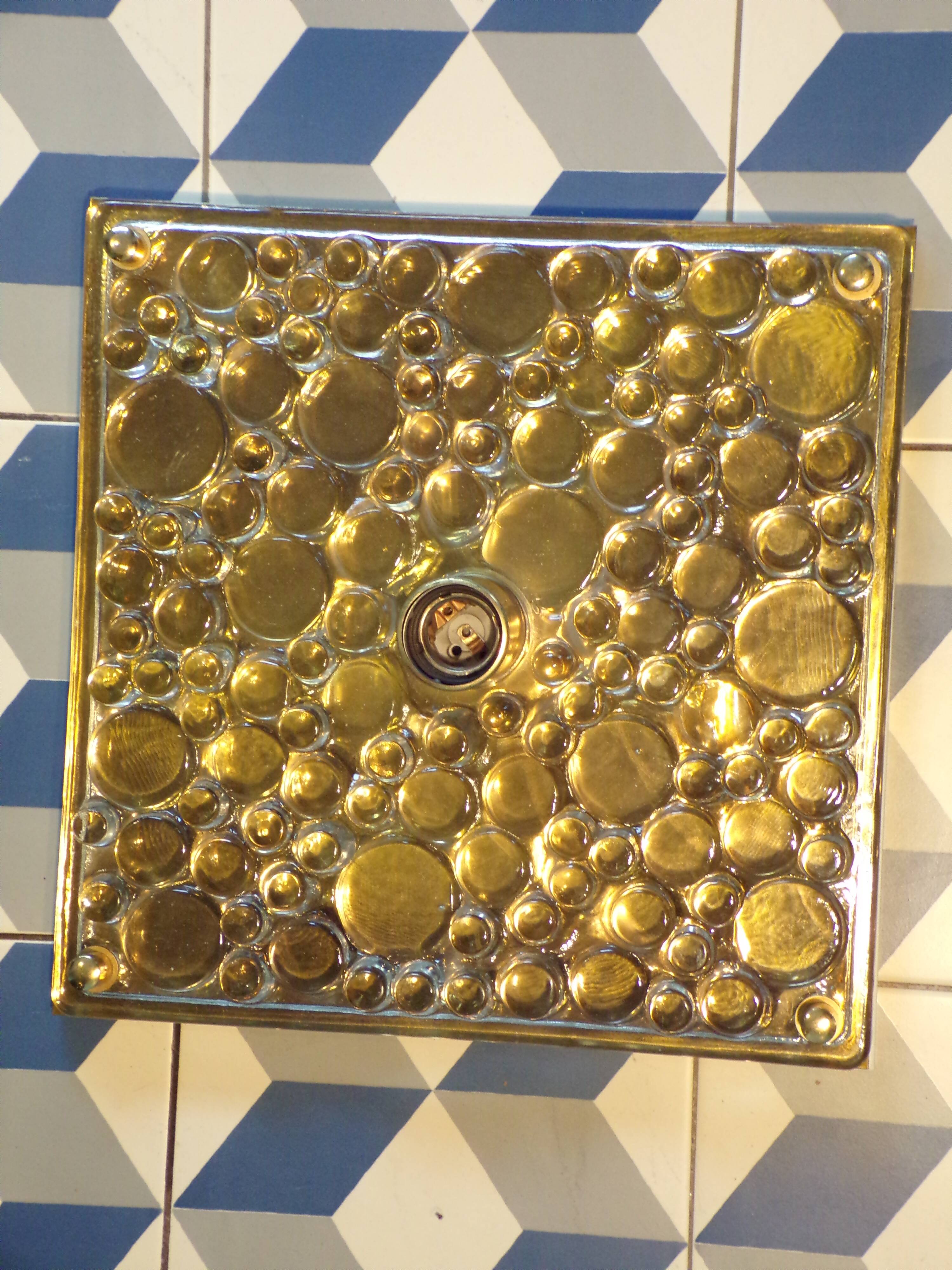 1970 glass wall light by Heinz Neuhaus