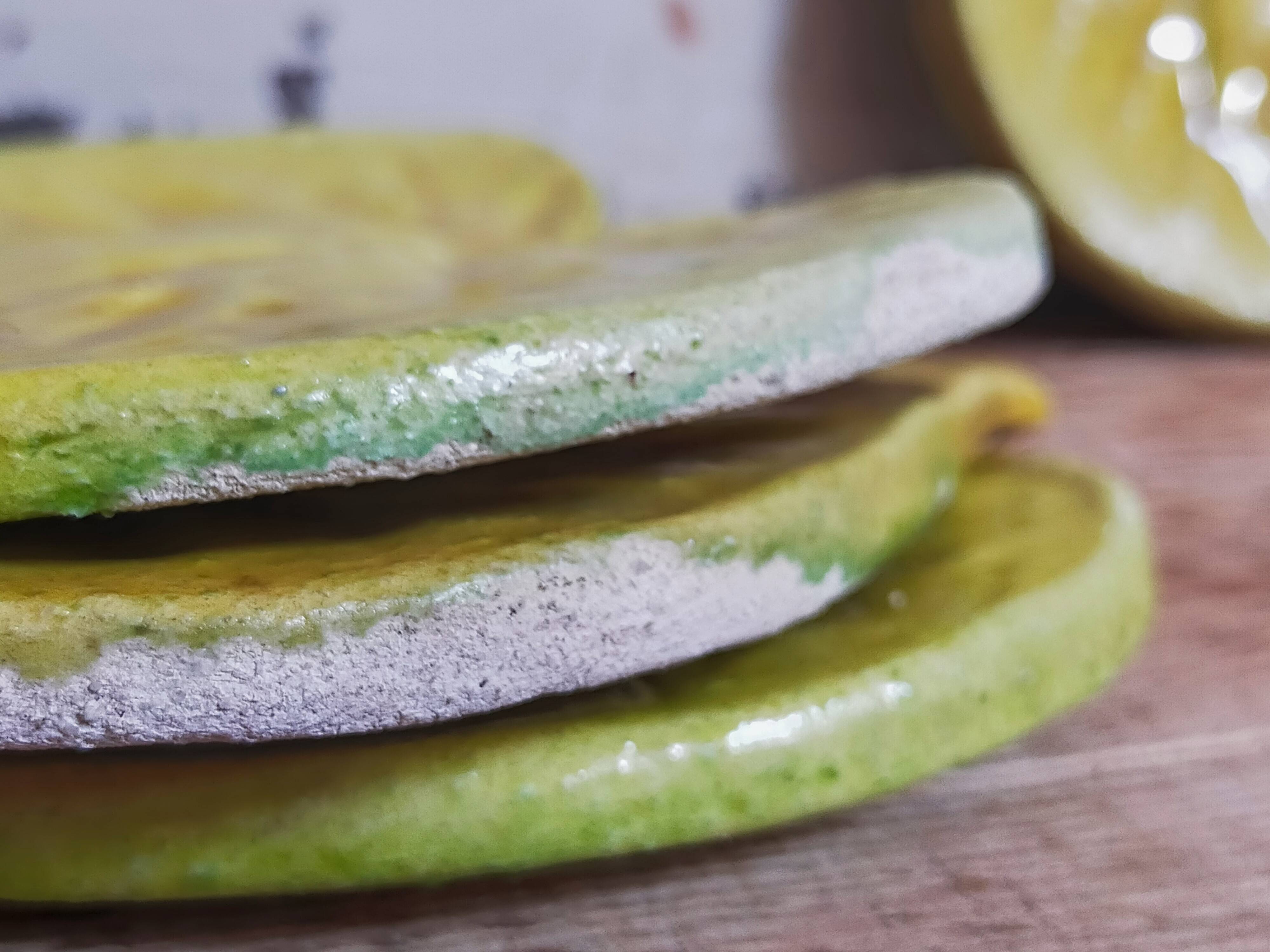 Four ceramic leaf cups from Les potiers d’Accolay