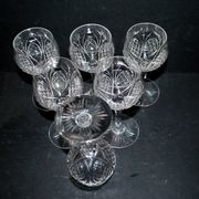 Set of 6 white wine glasses 1900 in cut crystal BACCARAT model 9157 catalog 1907 H13.5