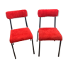 Pair of red moumoute chairs  70
