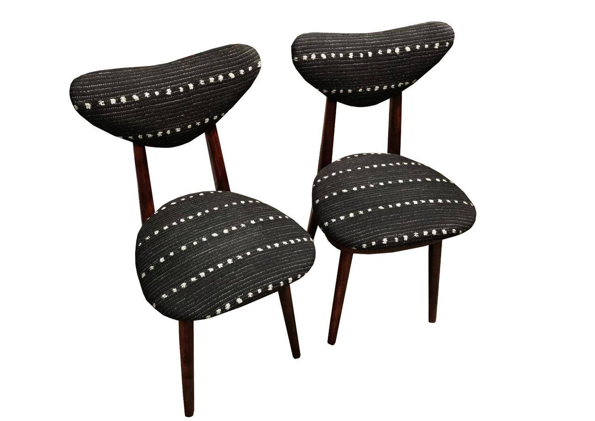 Mid Century Heart Chair in Black Perennials Dotty Fabric, Europe, 1960s