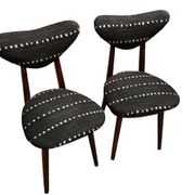 Mid Century Heart Chair in Black Perennials Dotty Fabric, Europe, 1960s