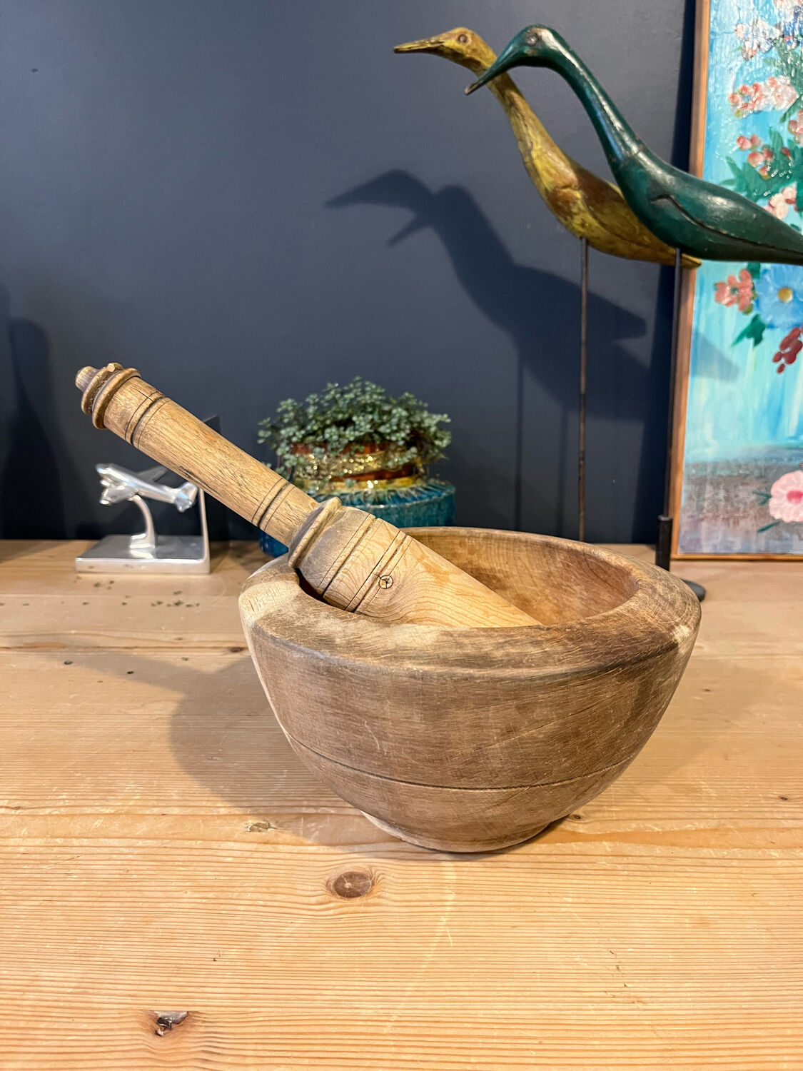Wooden mortar