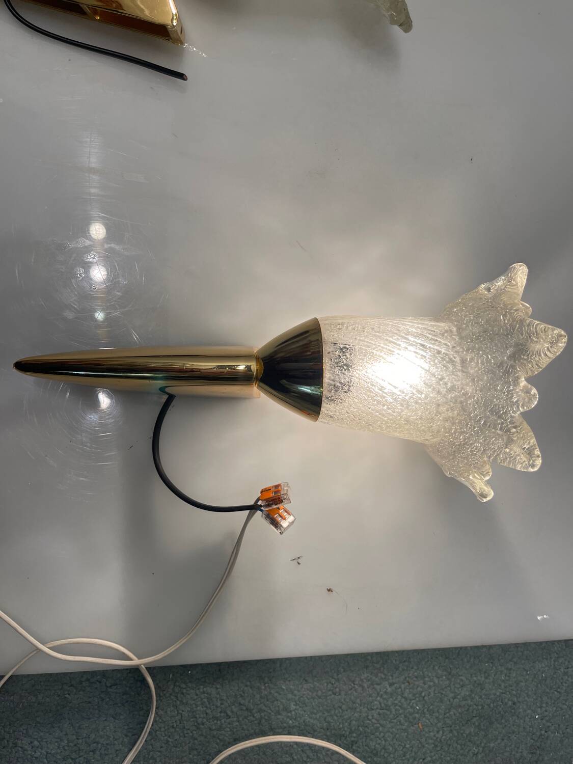 Murano Glass Brass Sconces Set of 2