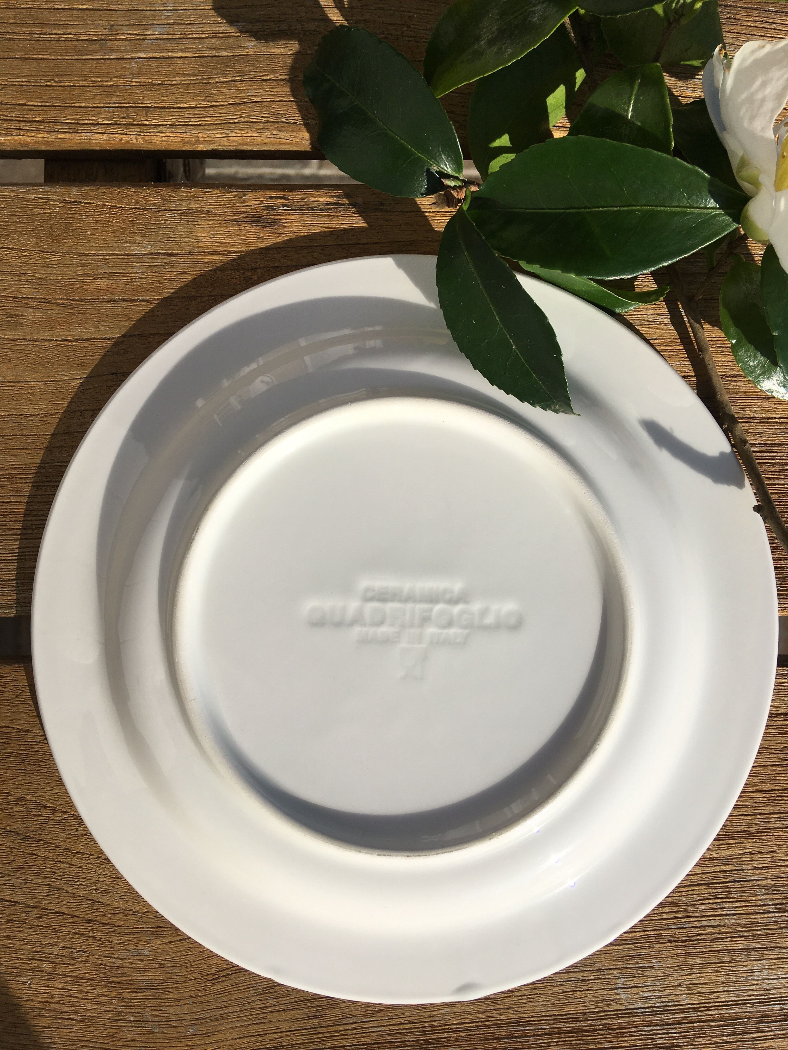 Speckled dessert plates blue gray Quadrifoglio