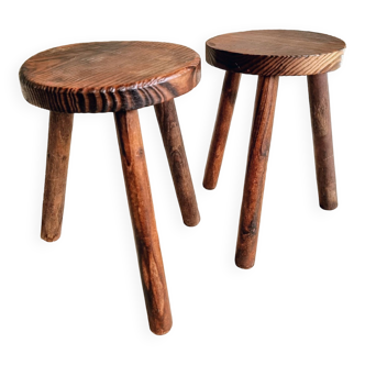 Ensemble de tabourets vintage, tabourets de lait, tables de plantes