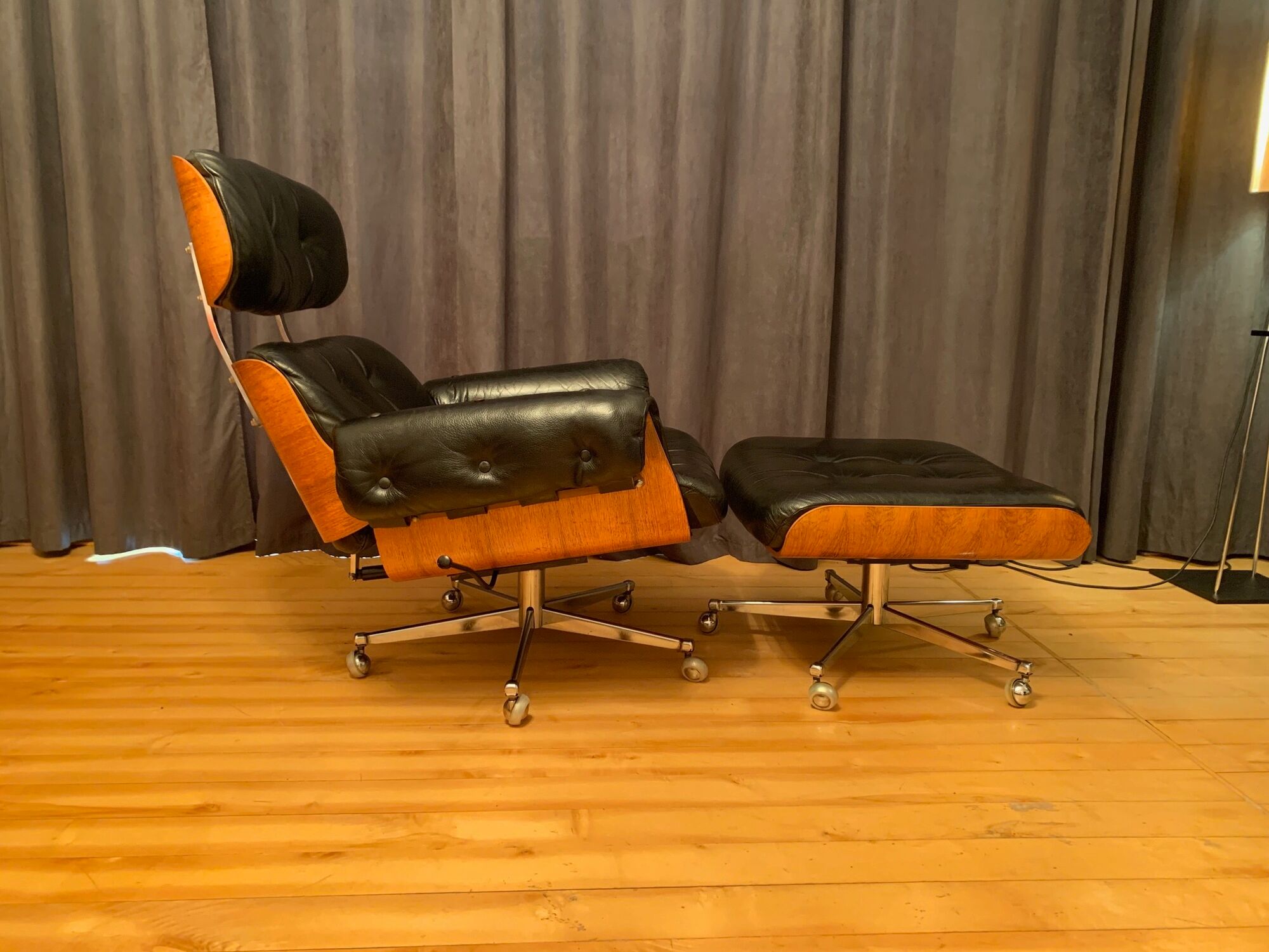Armchair with footstool by Martin Stoll, Stoll Giroflex, Switzerland, 1960s.