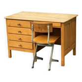 Bureau et Chaise Vintage en Pin