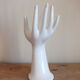 Vintage hand - white ceramic flower ring or pique