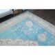 1960s Vintage Persian Handmade Wool Cotton Turquoise Area Rug 293x378