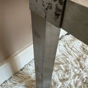 Table basse acier brossé design années 70 et gigognes