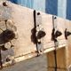 Old Burmese teak mirror with copper fittings