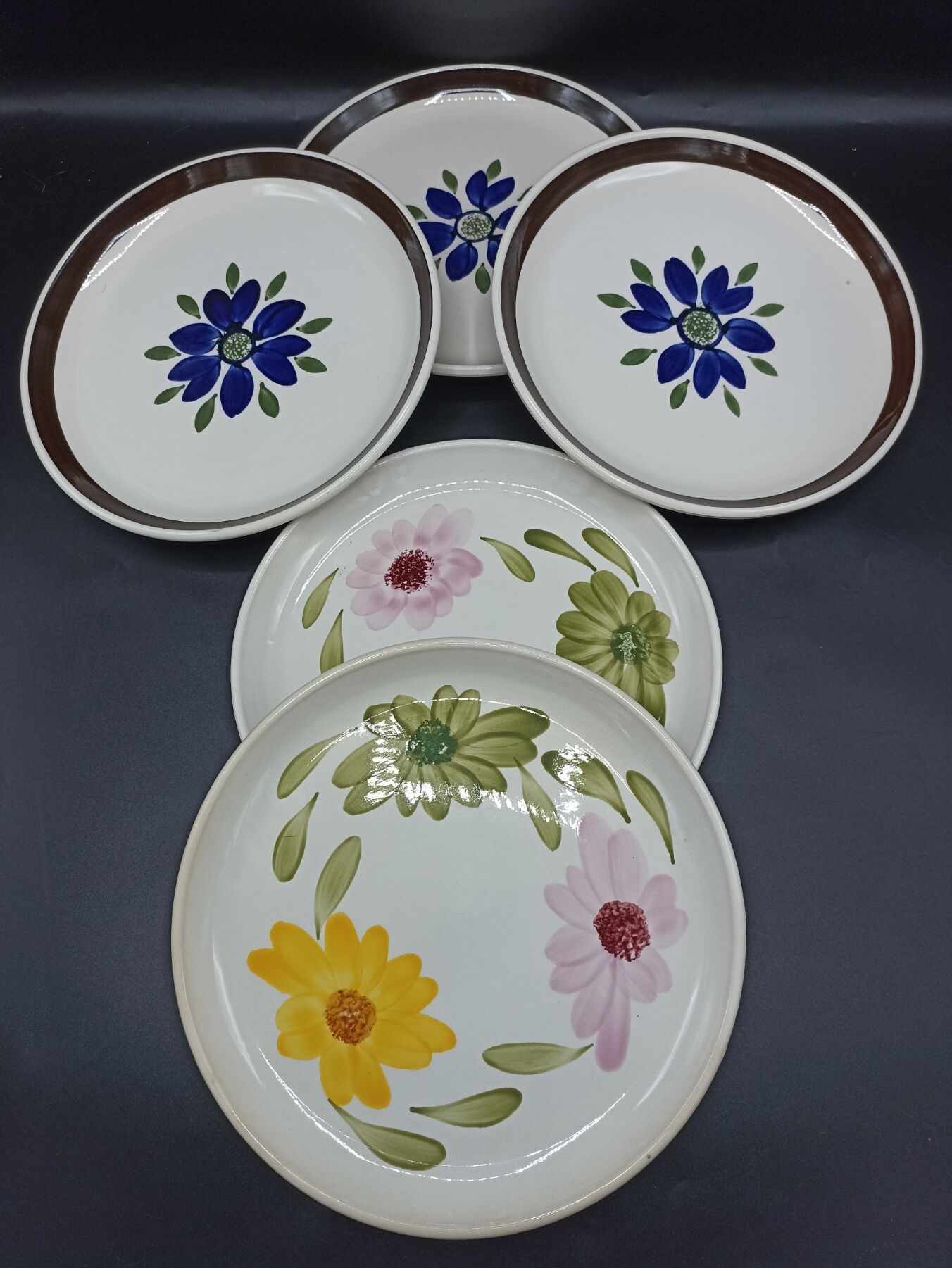 5 mismatched plates Digoin-Sarreguemines
