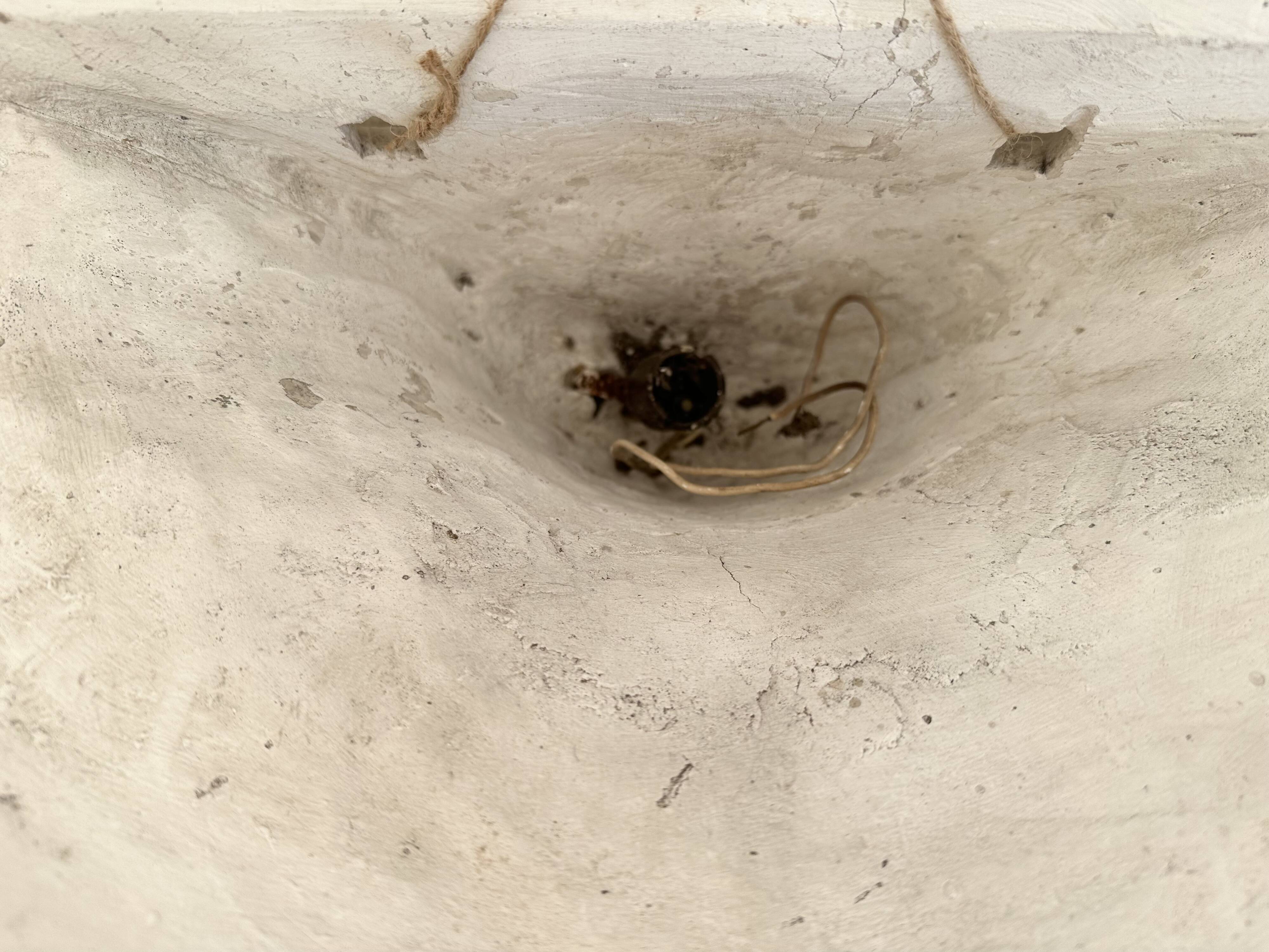 Pair of plaster wall sconces, palmette decoration, 20th century