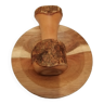 Casse noix avec pillon en bois verni naturel