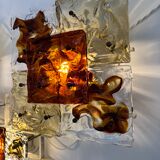 Modernist Venini Patchwork Hand Blown Panel by Toni Zuccheri from 70s
