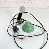 Lampe à pince vintage en forme de champignon vert, années 1960