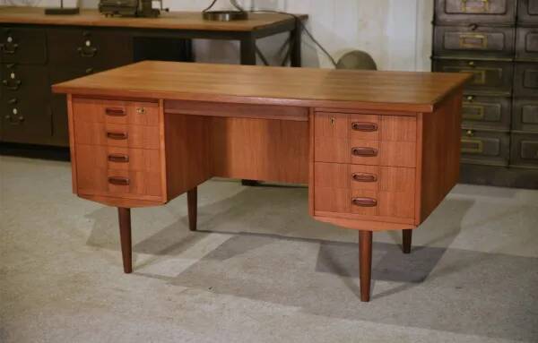 Scandinavian teak desk produced by Samcom Denmark, 1960s