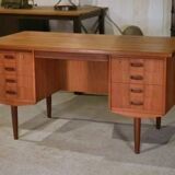 Scandinavian teak desk produced by Samcom Denmark, 1960s