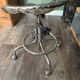 industrial chair with a perforated metal seat