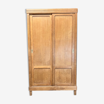 Armoire penderie  vintage coulissante en chêne