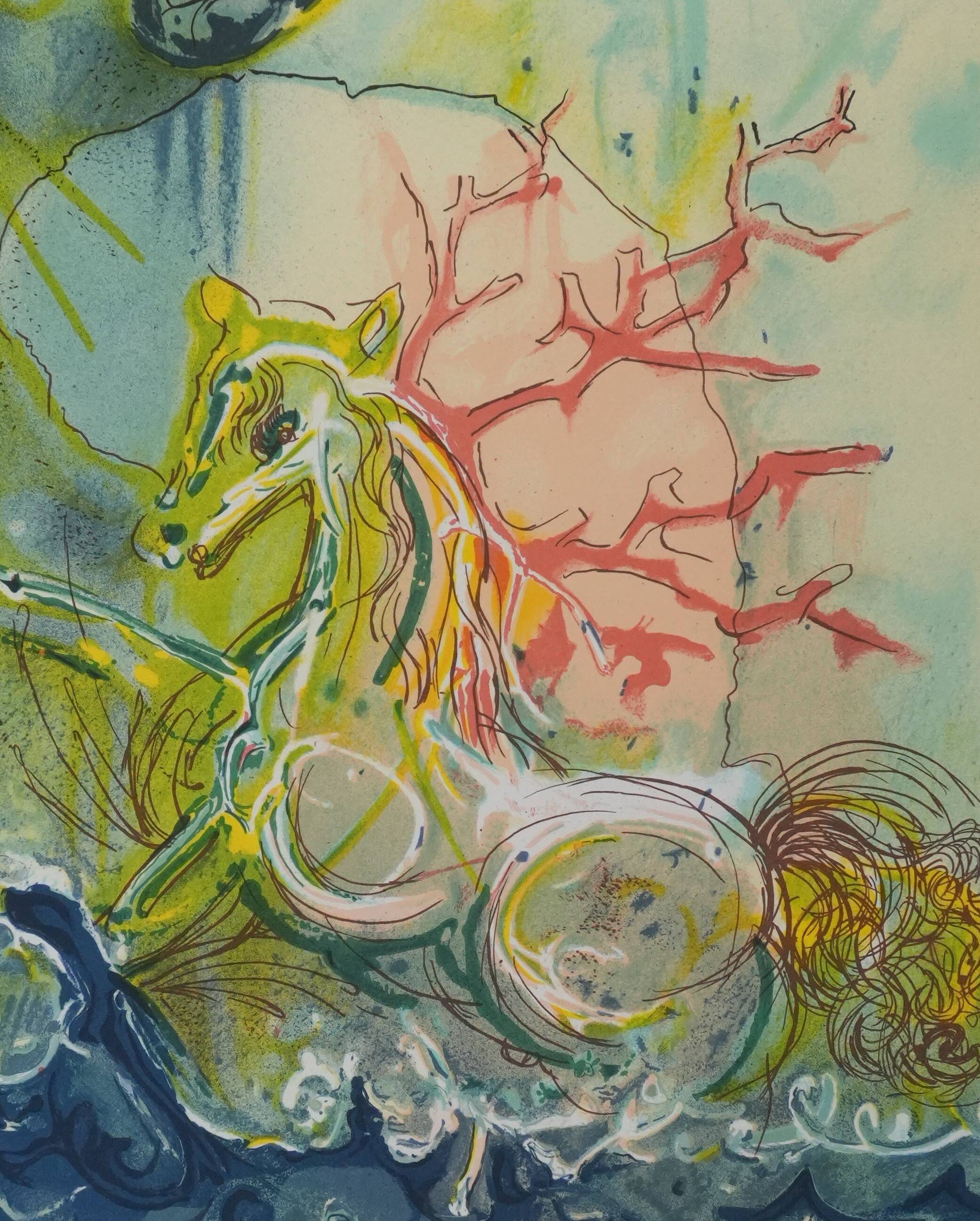 Salvador Dali: Horses, Neptune, signed lithograph