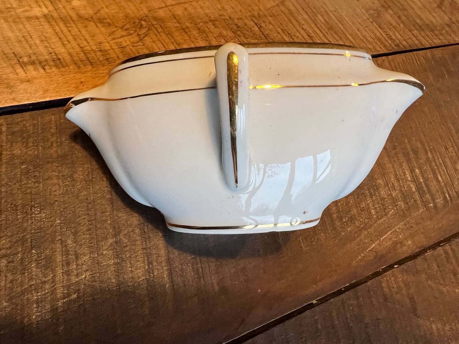 Limoges porcelain lean fat sauce boat