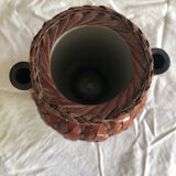Japanese Ikebana vase in woven bamboo