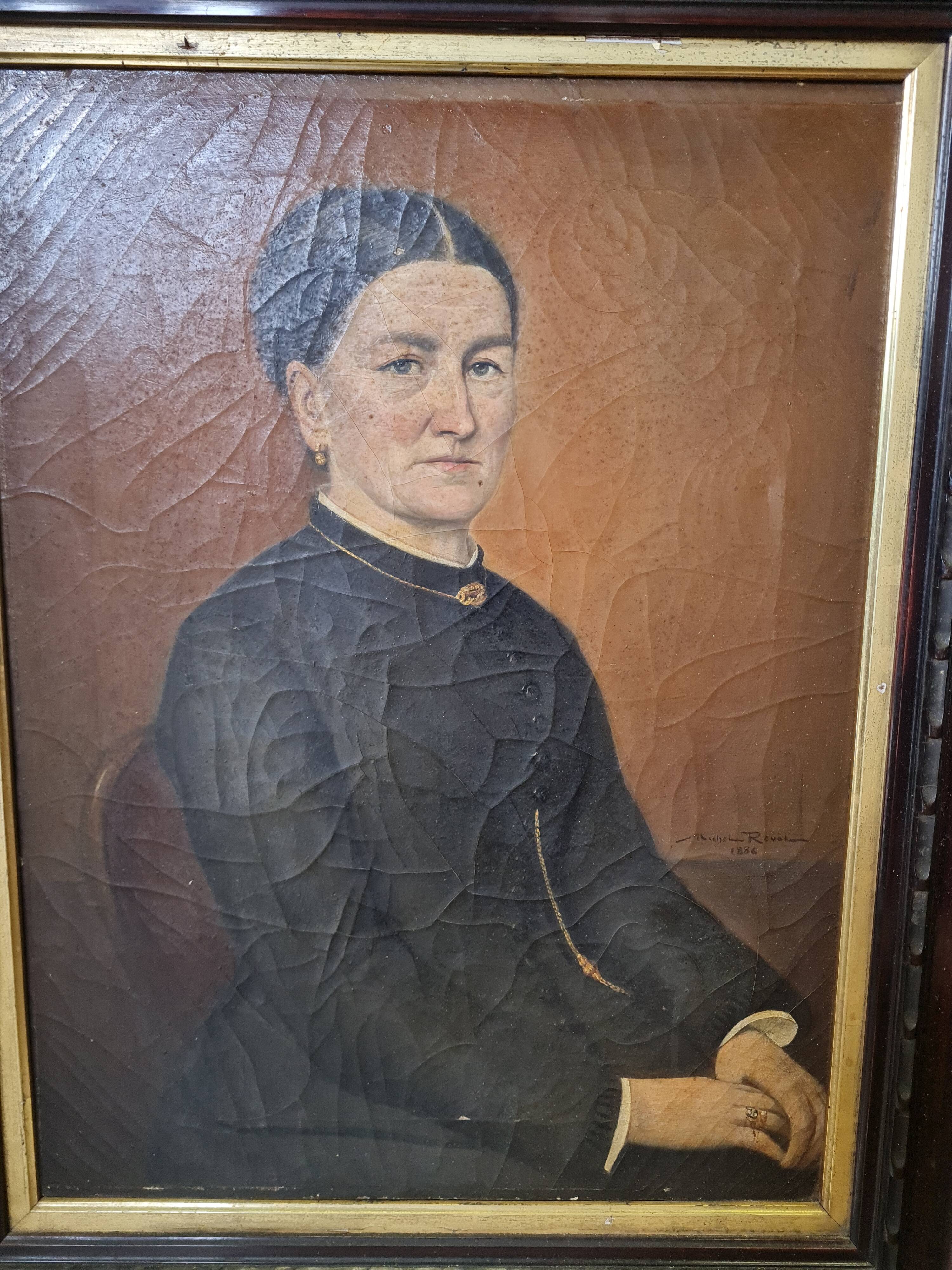 XIX th century, portrait of woman oil on canvas