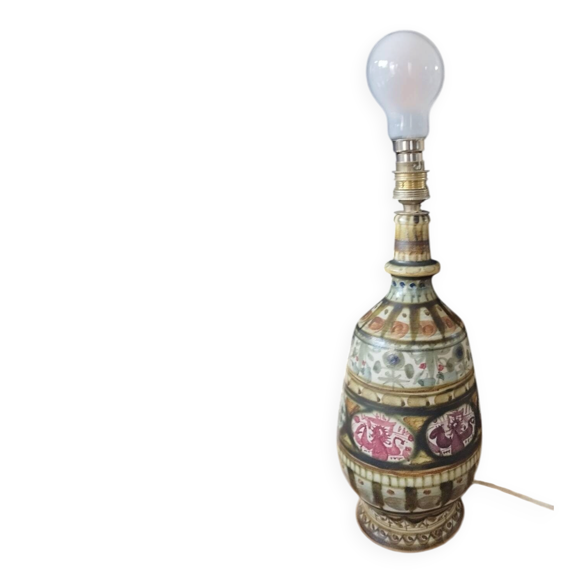 Table lamp in ceramic from the Kéraluc pottery signed L'Helguen.