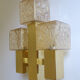 Wall lamp vintage kalmar austria, brass & glass, 70s