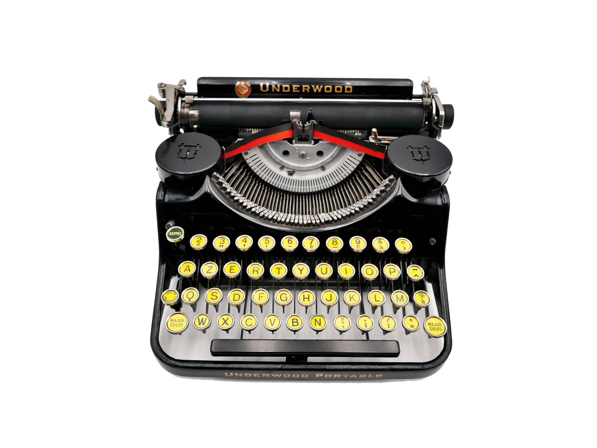 Underwood Portable 4 Bank Typewriter Revised New Black Ribbon 1930