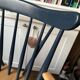Scandinavian chair in wood and navy blue