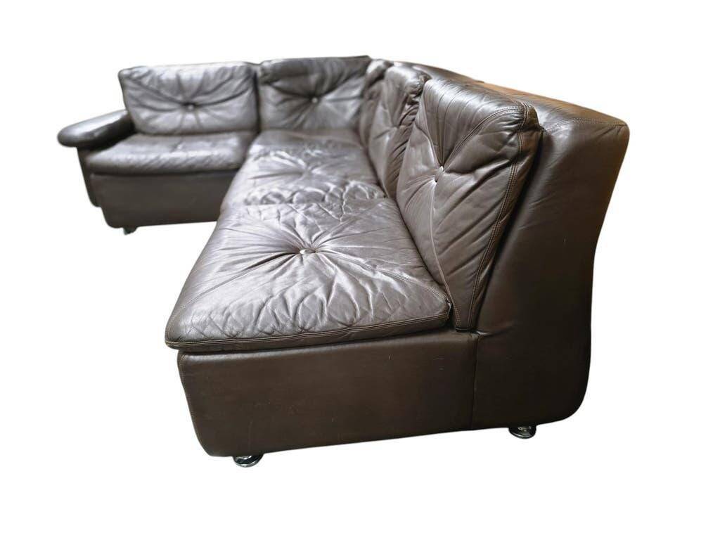 Canapé modulaire vintage marron chocolat Himolla