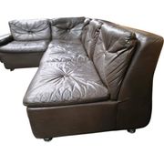 Vintage chocolate brown modular sofa Himolla