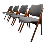 Vintage Scandinavian design dining chairs Olav Houg 1960