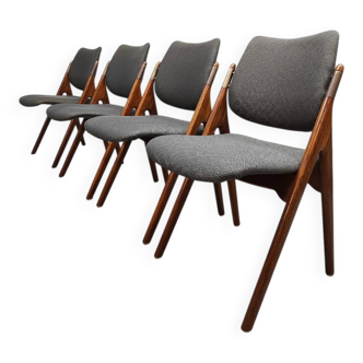 Vintage Scandinavian design dining chairs Olav Houg 1960