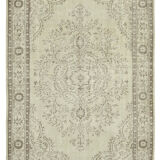 Hand-Knotted Distressed Turkish Beige Carpet 175 cm x 286 cm - 38932