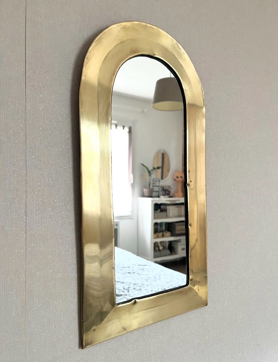 Vintage brass mirror