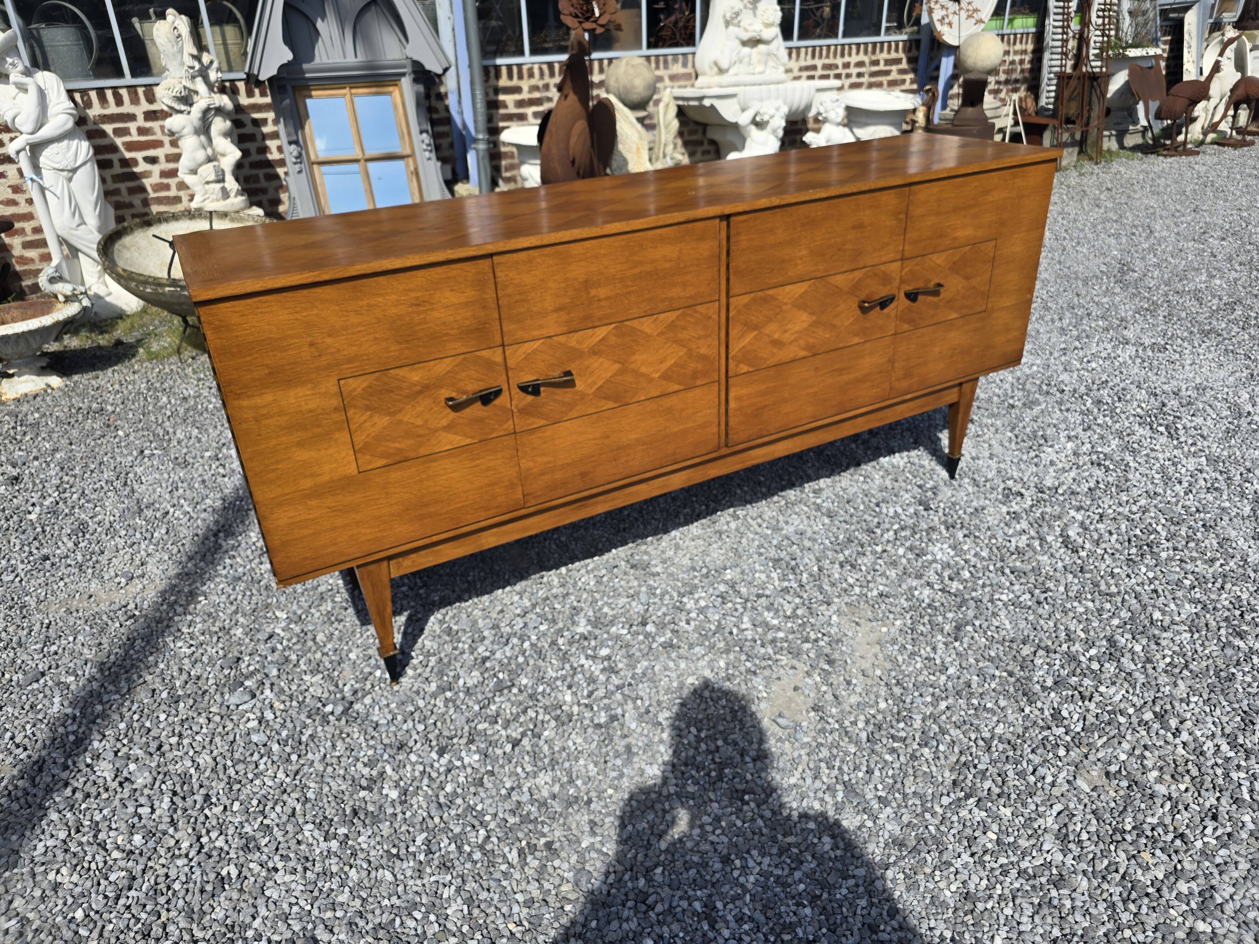 Vintage 4-door oak sideboard from the 60s