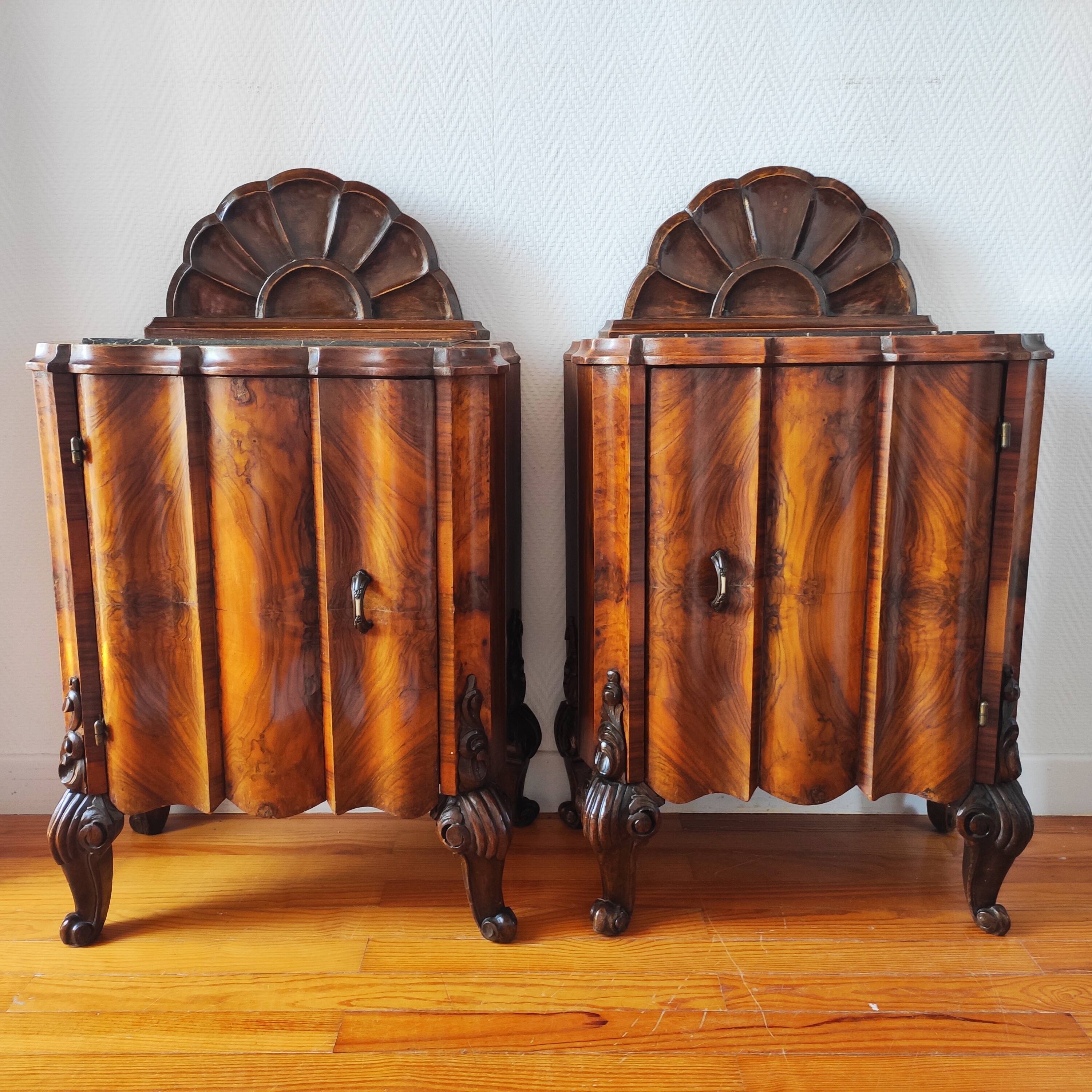 Pair of Italian Art Deco bedside tables