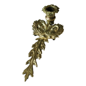 Hand candleholder/Cellar Rat Empire style/Napoleon I, in bronze golden patina