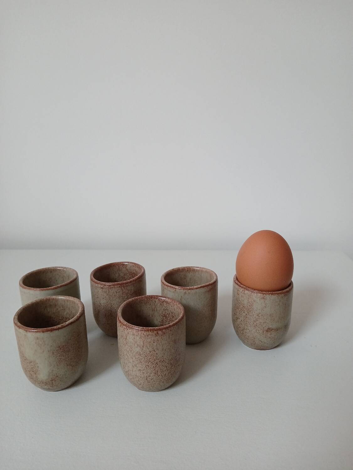 Set of 6 stoneware egg cups