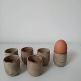 Set of 6 stoneware egg cups