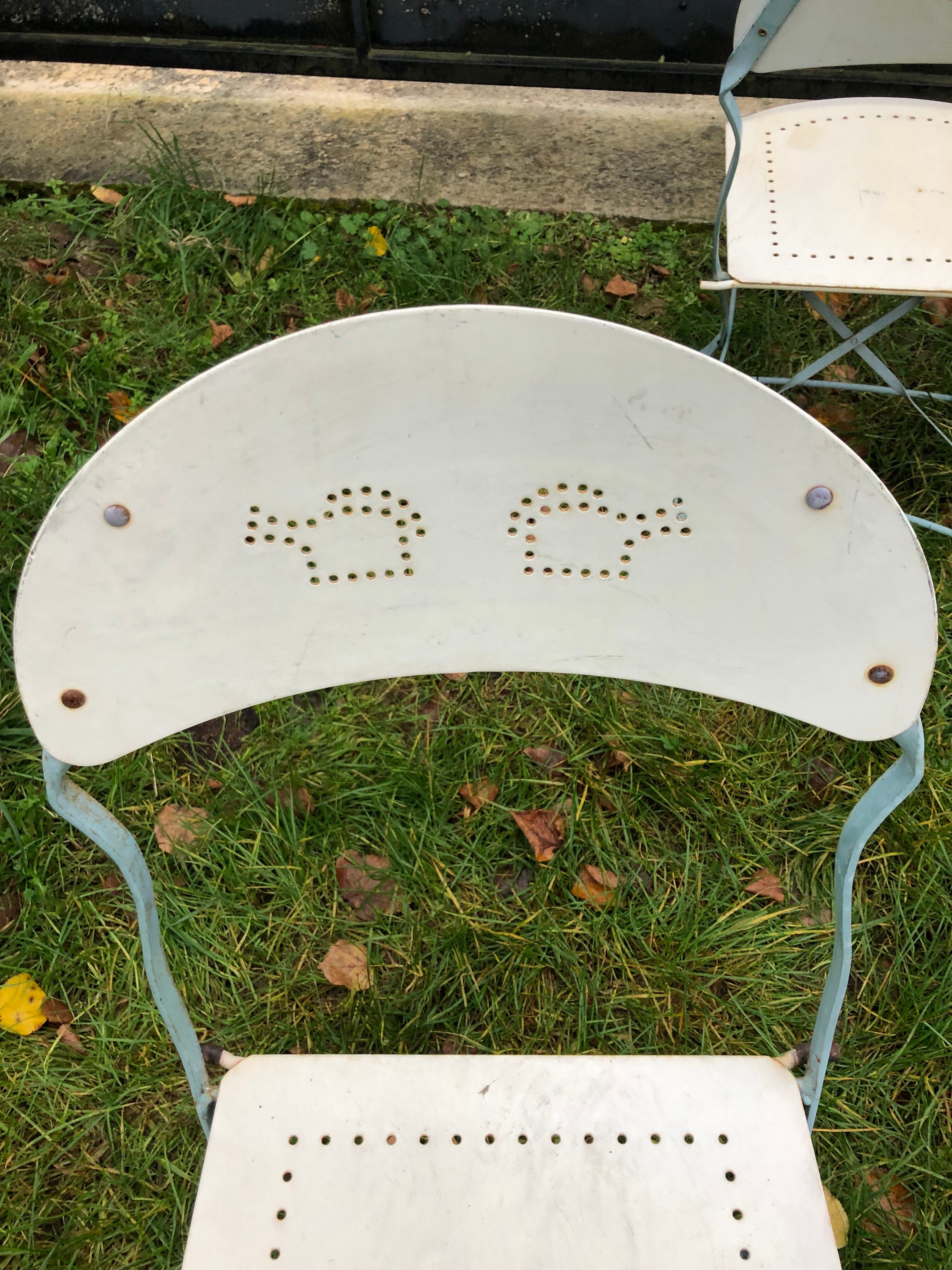 Metal folding garden chairs