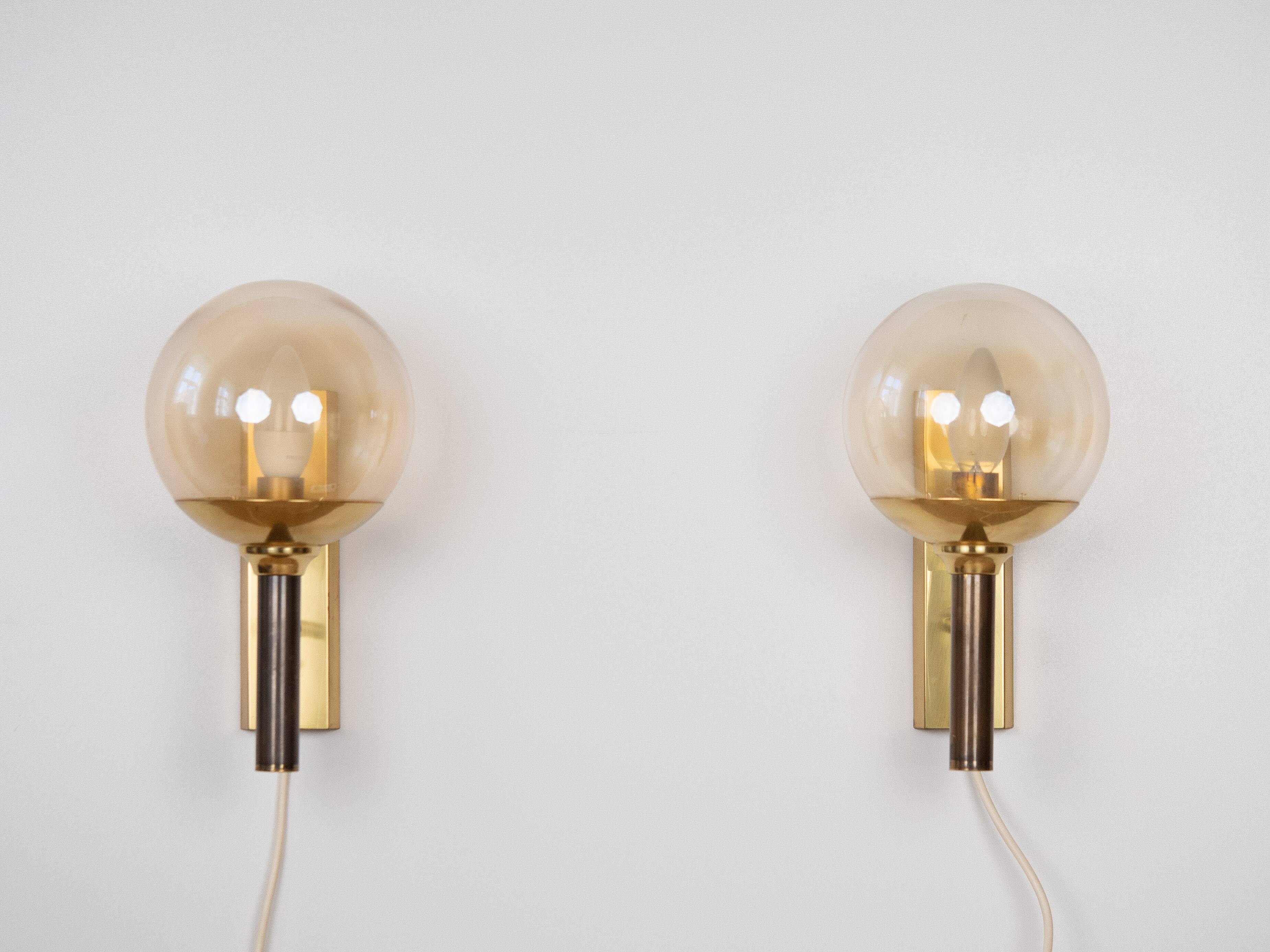 Pair of 2 wall lamps by Svend Mejlstrom, 1960s