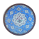 Decorative plate in blue enameled metal with bird motifs