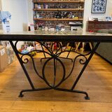 Table en fer forgé et mosaïque