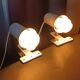 Two vintage Lita white metal clamp lamps