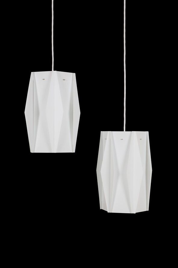 Rare set of 2 pendant lamps by Lars Schiøler for Hoyrup / Hoyruplight / 1960s-1970s